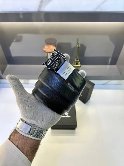 Burberry Grey Reversible Belt Fa 403