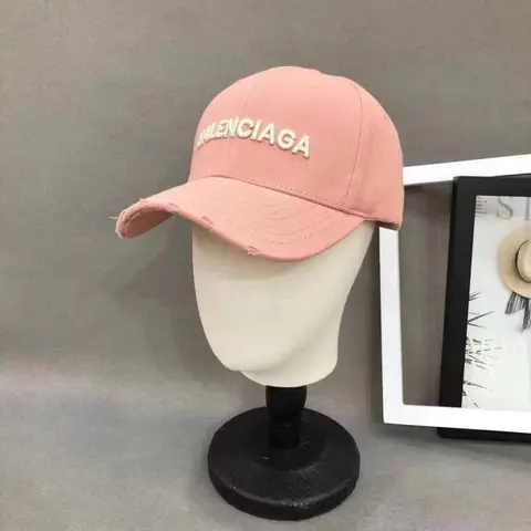BalenciaGahpink Denim Front Logo Premium Unisex Cap (With Safety Box)