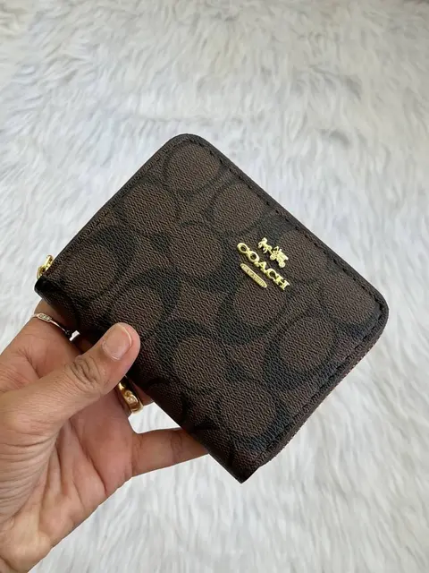 Coach 107 Coffee Mini Wallet With OriginalBox