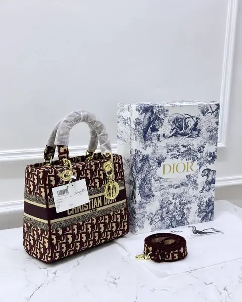 Dior Lady D Lite Maroon With Original Box DustCover