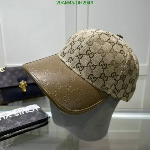Gucci GG Small Monogram Leather Brown Premium Unisex Cap With Safety Box