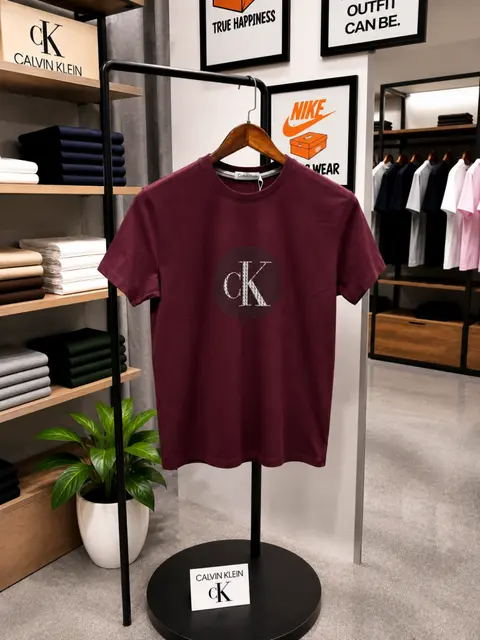 Calvin klei imported round neck tshirt wine