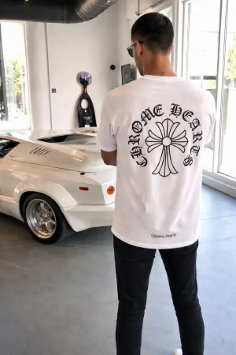 No return Chorme heart Imported White Tshirt