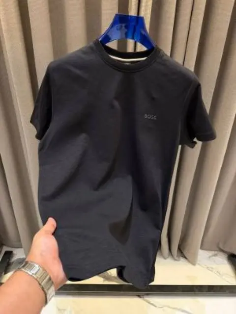 Boss Chest Logo Round Neck T-shirt Black