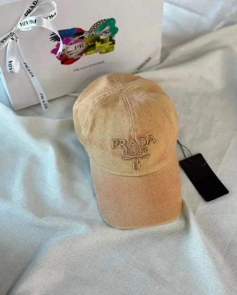 Prada Milano Beige Baseball Canvas Premium Unisex Cap (With Safety Box)