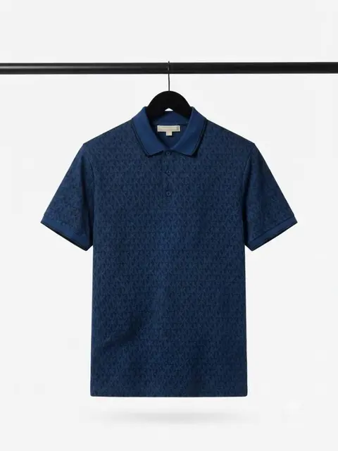 Michael kor Blue Monogram Polo T Shirt 1033.Sale-offer VS1000