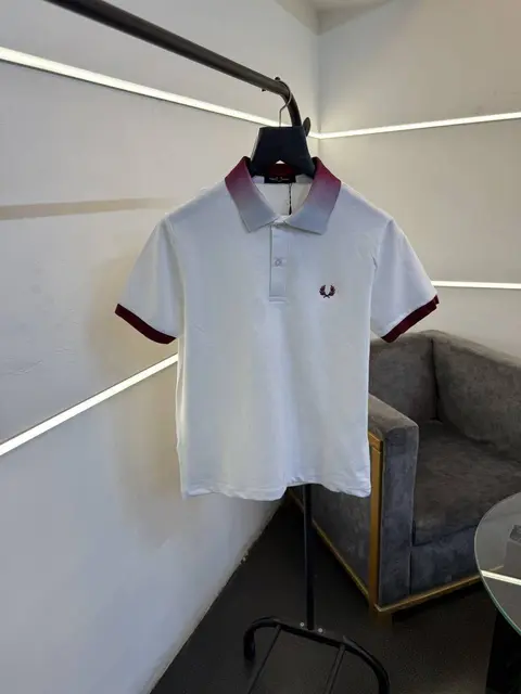 Fredperry white imported embroidery polo tshirt