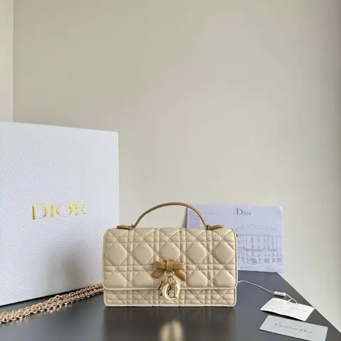 Dior Cannage Small Top Handle Bag With Original Box & DustCover