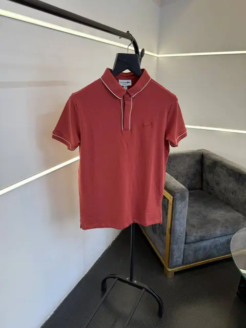Lacoste Imported polo tshirt dark pink sale