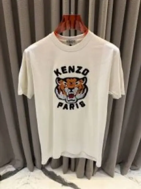 Kenzo Paris Creamish Premium Embossed Print Tshirt