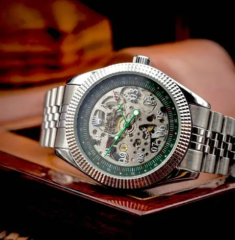 Rolex Pagani Skeleton Automatic Silver-Green