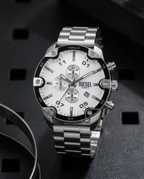 Diesel Spiked silver white