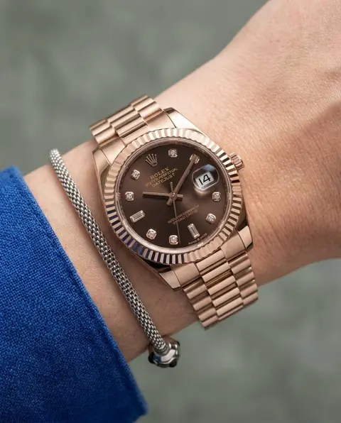 Rolex Oyester Perpetual Date Just Ladies Copper-Brown