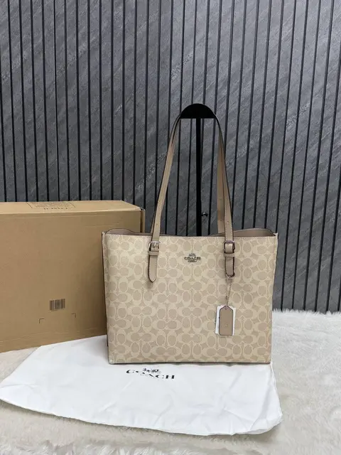 Coach Mollie Large Milk-Tea Tote With OriginalBox Packing