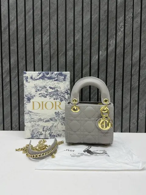 Dior 662 Lady Dioor Nano Gray With Original Box Packing