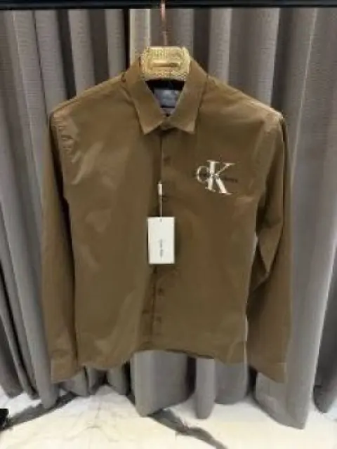 Calvin Kline Chest Logo Full Sleeves Shirt Brown