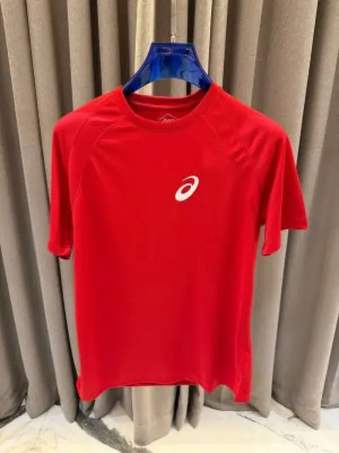 Asics Chest Logo Round Neck T-shirt Red