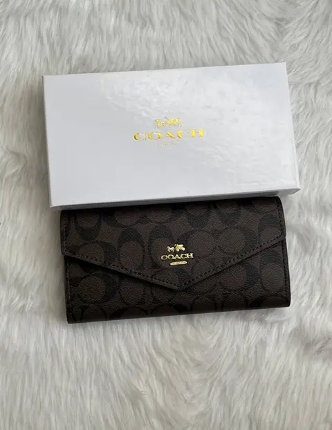 Coach 126 CB Long Flap Wallet With OriginalBox DustCover