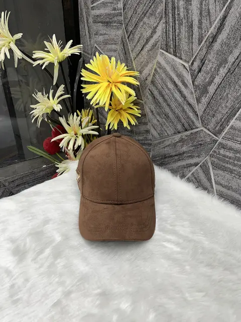 Prada Re Edition Triangle Side Logo Suede Leather cocoa Premium Unisex Cap (With Safety Box)