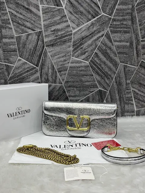 Valentino V Logo Long Shoulder Bag Clutch With Original Packing