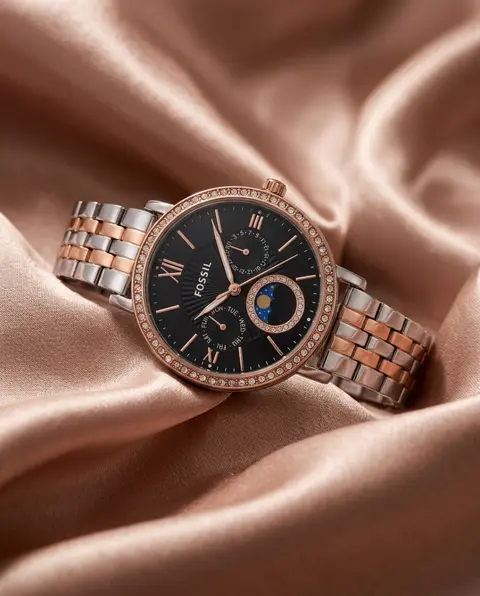 Fossil Es3121 Jacqueline Sun Moon Two-Tone-Copper-Black
