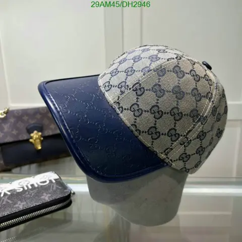 Gucci GG Small Monogram Leather Blue Premium Unisex Cap With Safety Box
