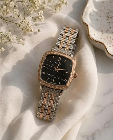 Fossil x Nick Jonas Ladies 2Ton Rose Gold Black