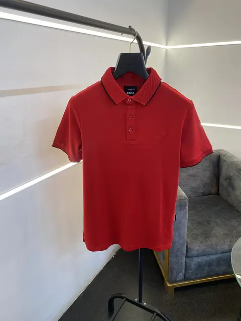 Hugo bos premium imported polo tshirt red sale