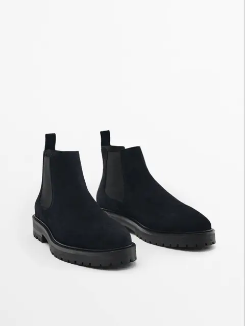 Zarra Black Suede Chelsea Boots