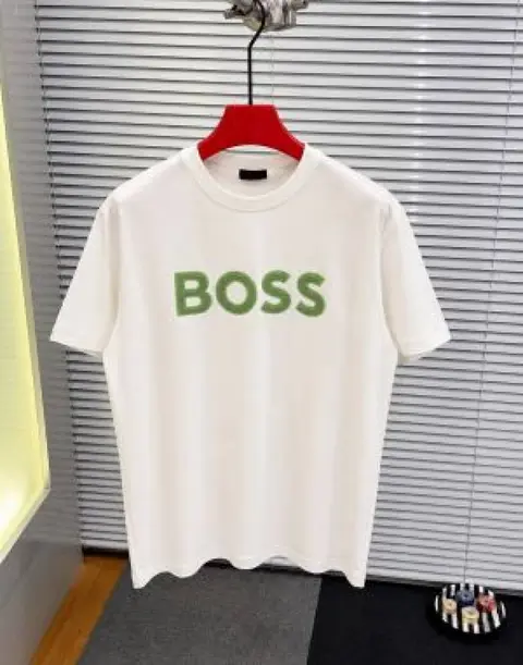 Boss Middle Brand Logo Round Neck T-shirt White