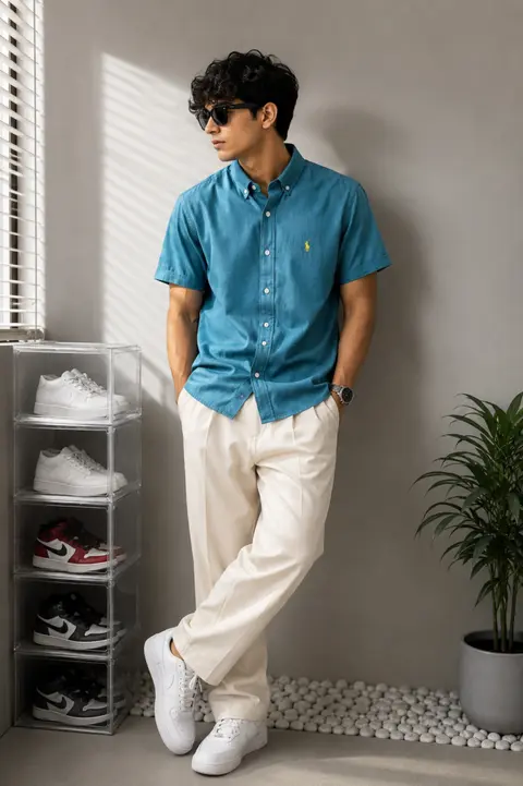 Ralph Laure n RL Premium Half Sleeves Linen Shirt 2221