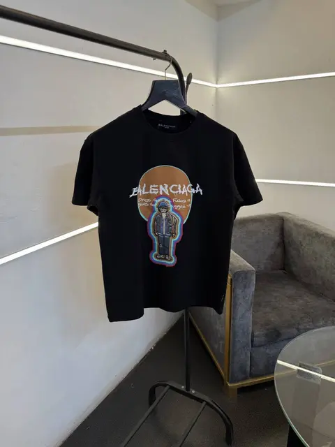 Balenciagahpatch man logo with premium printing oversize drop shoulder tshirt black sale