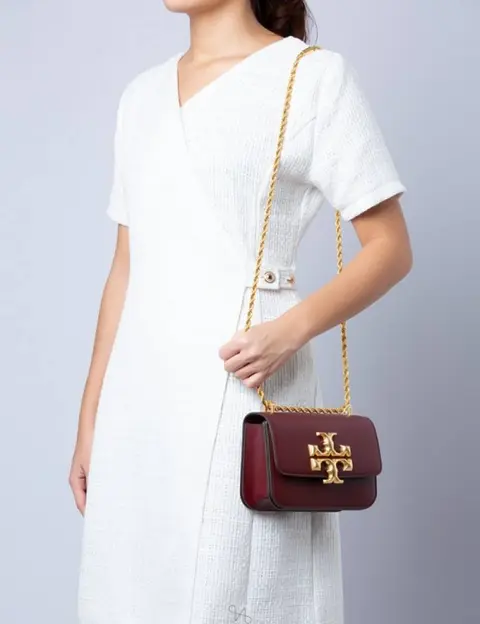 Tory564 Burch Eleanor Premium Quality Shoulder Bag With OG Box & Dust Bag (Wine - 564)