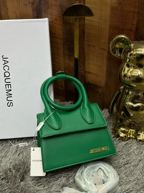 Jacquemus Le Chiquito Noeud Bag With OG Box Dust Bag & Extra Sling Belt (Green - 139)
