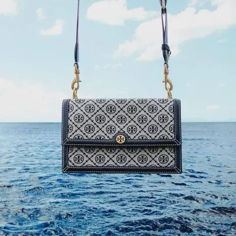 Tori Burch T Monogram Jacquard Crossbody Bag With 2 LongBelt OriginalPacking