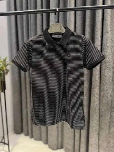 FERRAGAMO IMPORTED POLO T-SHIRT BLACK