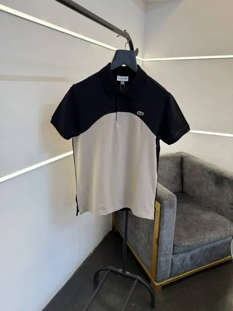 Lacoste imported polo tshirt black beige