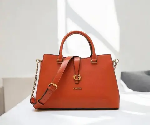 Guess Kuba Satchel Bag With Dust Cover Premium Medium Size