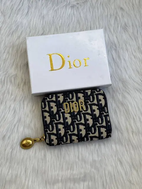 Dior 106 Blue Mini Zippy Wallet With OriginalBox