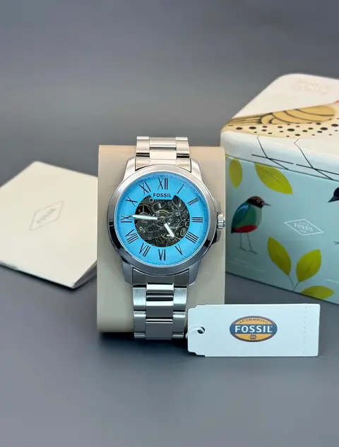 Fossil Flynn Automatic Silver-Skyblue