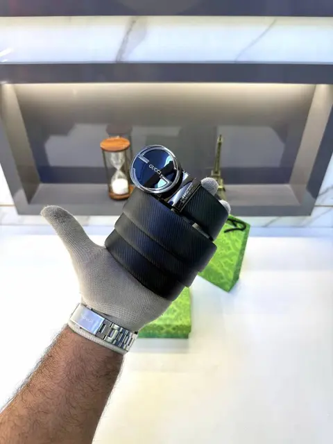Gucci Glossy Black Belt Fa 489