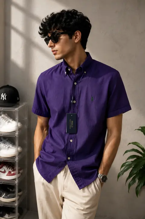 Ralph Laure n RL Premium Half Sleeves Linen Shirt 2218