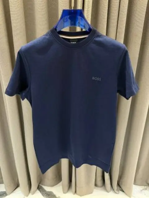 Boss Chest Logo Round Neck T-shirt Navy