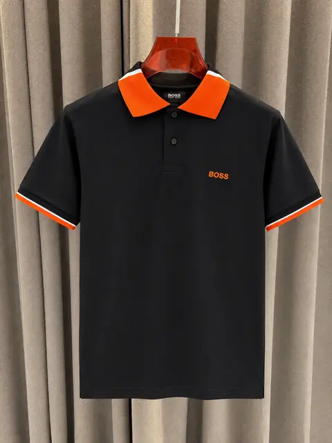 Boss Premium Polo Tshirt Black Orange
