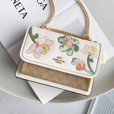 Coach Klare Floral Signature Crossbody Bag With OG Box & Dust Bag (Floral White - 381)