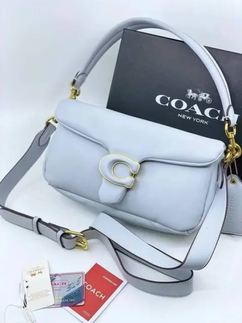 Coach Pillow Tabby Shoulder Bag With OG Box & Dust Bag & Extra Shoulder Strap (Blue-1000)