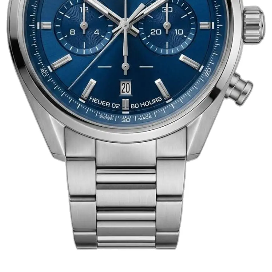 TAG Heuuer Carrera Chronograph silver blue - strap