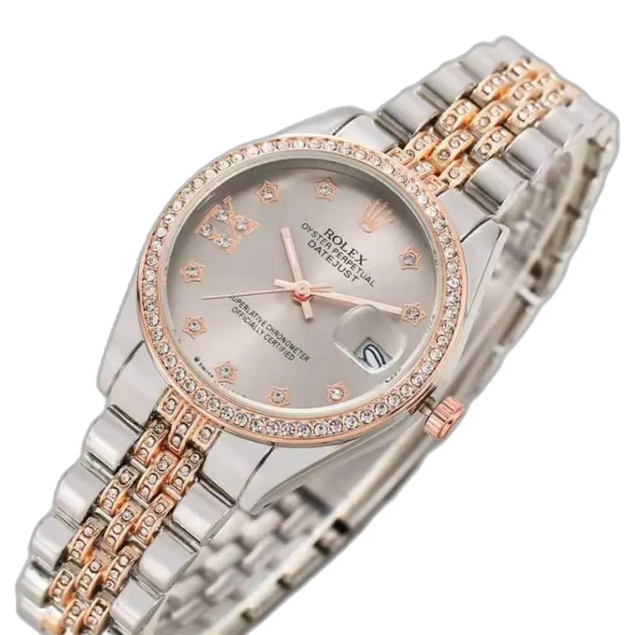 Rolex Oyester Perpetual Date Just 2Ton-Copper-Grey - dial close-up