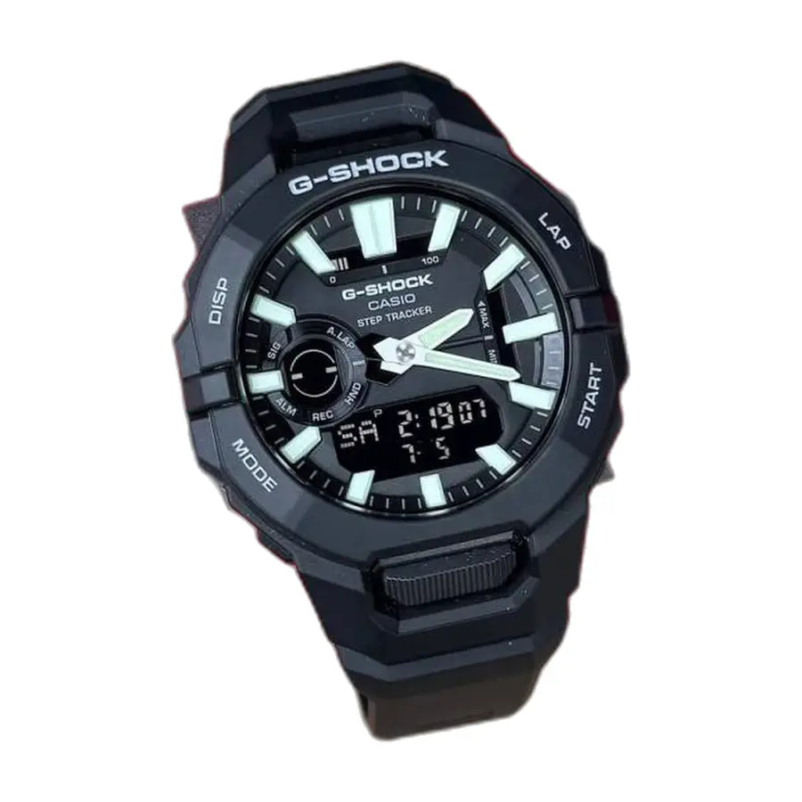 Casio G Shock GBA-950-2A Full Black White Needles - front view